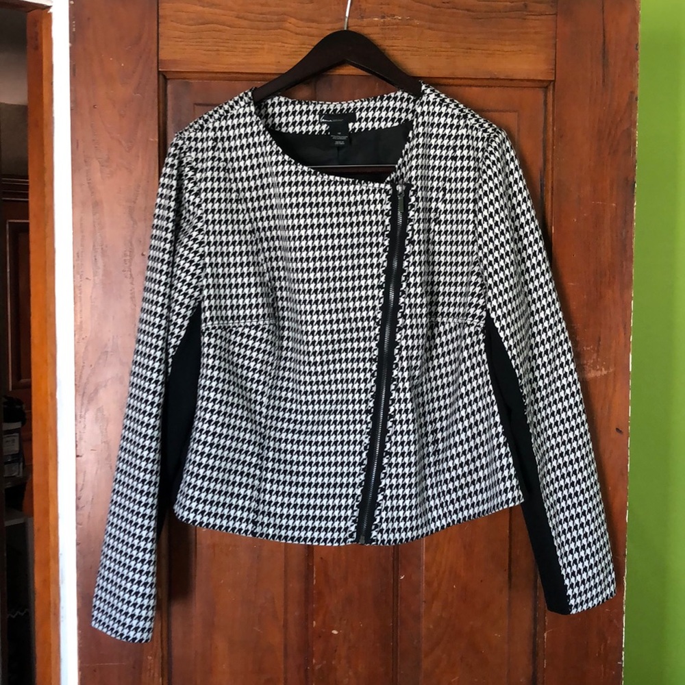 Lane Bryant herringbone moto jacket/blazer, sz 18